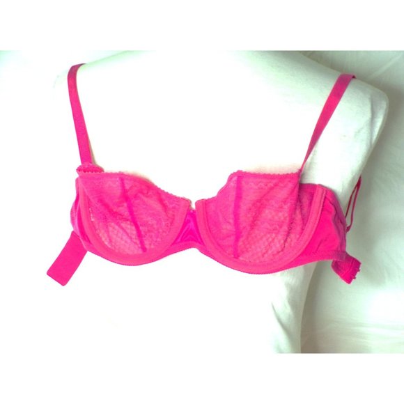 PASSIONATA BY CHANTELLE Lace Demi Balconette Underwire Bra  #4051 Coral 32C - Picture 7 of 7